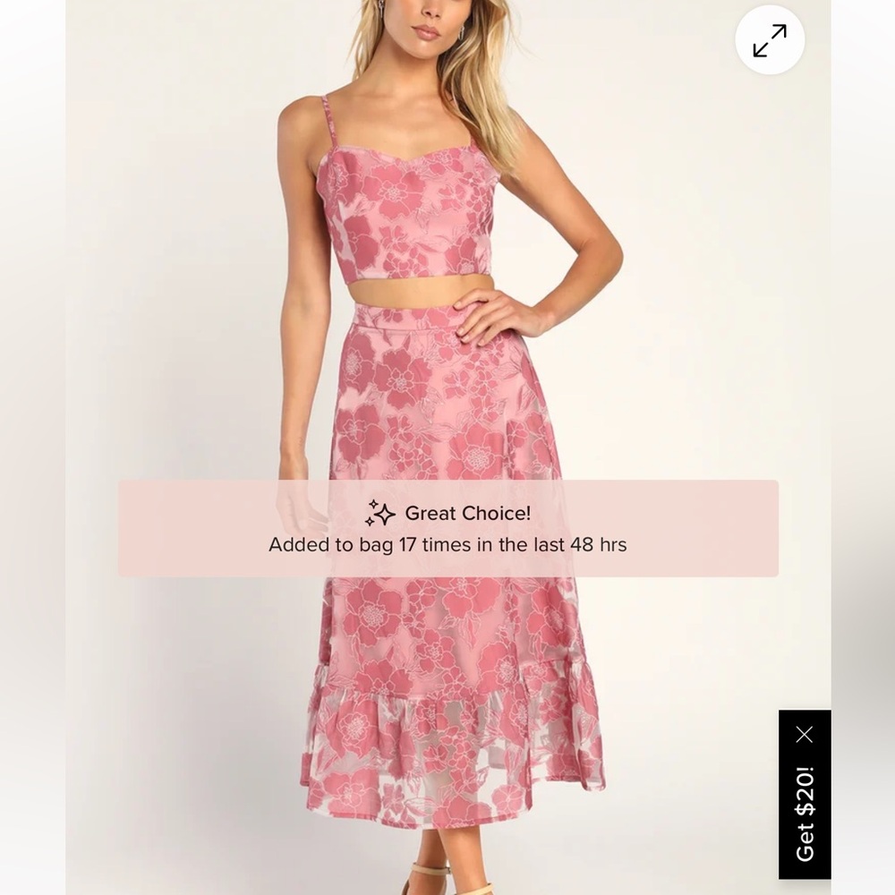 Lulu's Rose Midi Skirt with Floral Pattern